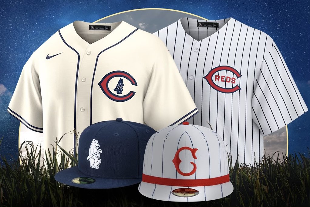 Talkin' Baseball on X: Here are the jerseys and hats the Cubs and Reds  will wear during this year's Field of Dreams Game   / X