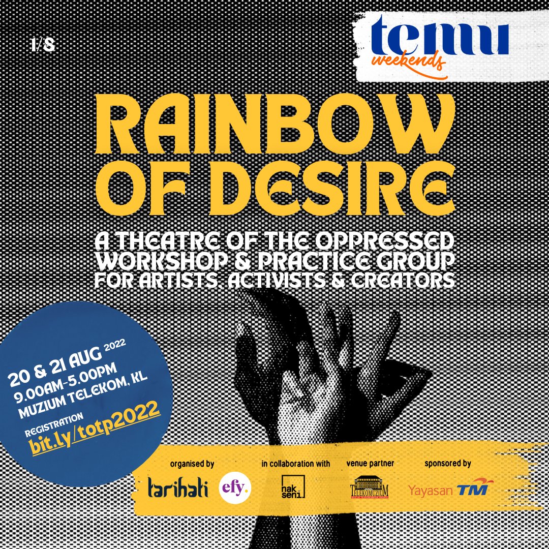 temuweekends's tweet photo. 1/3 #TEMUWeekends 

Rainbow of Desire is a series of theatre techniques created by Augusto Boal for developing conflict fluency – identifying our automatic responses, rehearsing problem-solving, leaning into embodied wisdom, and increasing somatic (relating to the body) + https://t.co/iLavXkB2MF