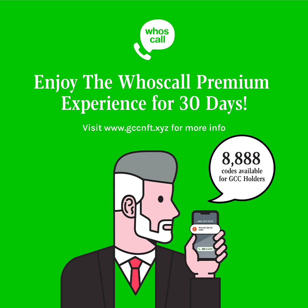 gccnft's tweet image. Want to protect your phone privacy? We’re giving away 8,888 codes to GCC holders so you can enjoy the advanced benefits of Whoscall Premium for 30 days! 🙌

Get the code: gccnft.xyz/collab/whoscall

Valid for one-time use only.

#GCC #GCCNFT #WhoscallGCC
