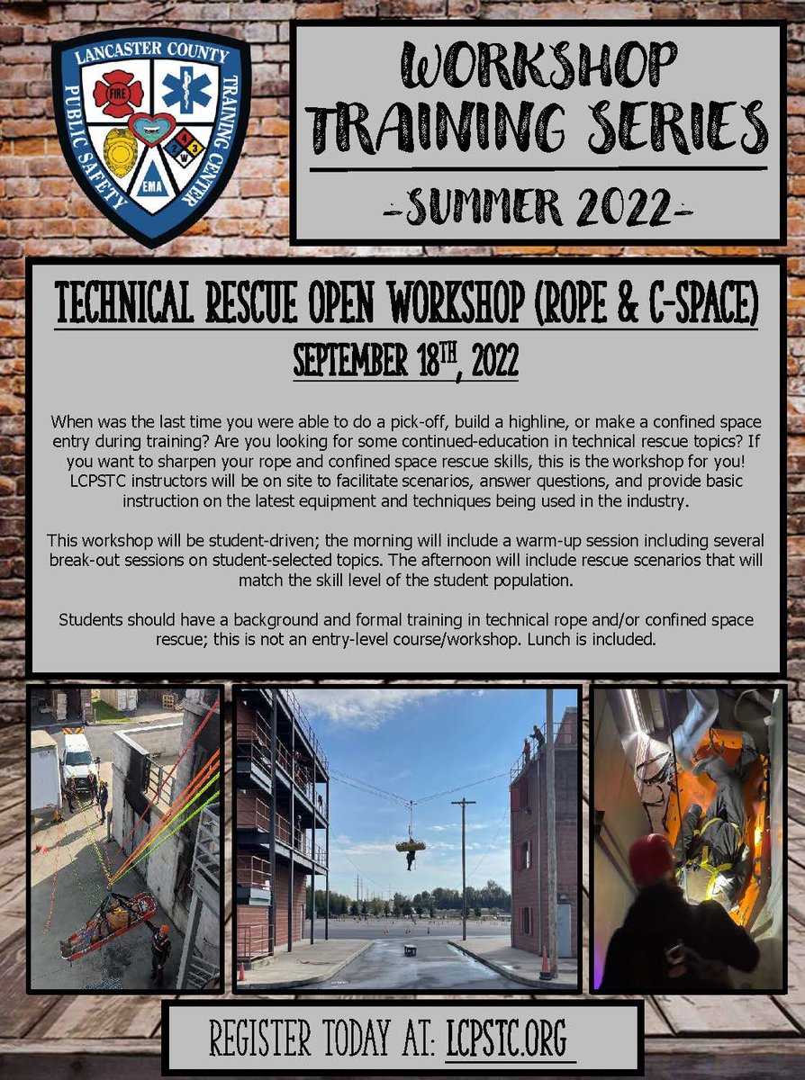 CountySafety's tweet image. Technical rescue training opportunity