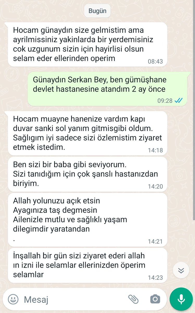 Bu zor koşullarda mesleğimi halen yapıyor olmamın sebebi hastalarımdan birisi 🌷