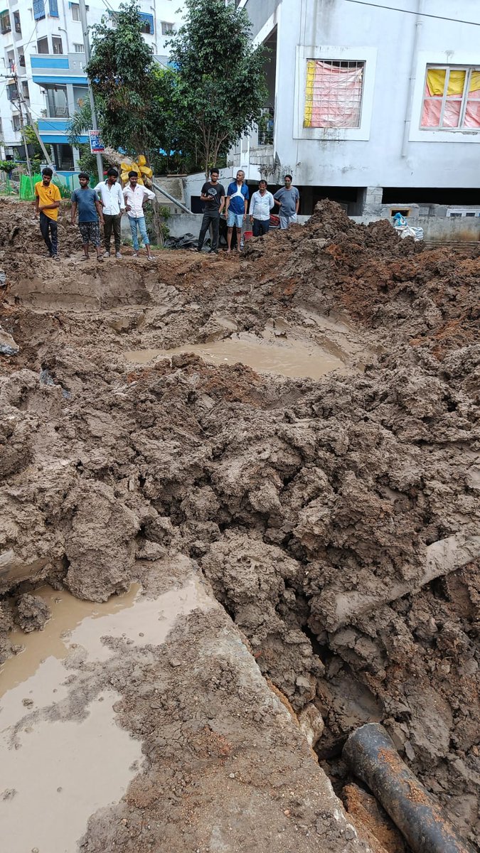 IndugaSri's tweet photo. Sir, our colony New Anjanadri Nagar Extn, Dammaiguda, we are in trouble sir, we are facing lo to problems, unable to come out of our homes, Roads are totally damaged, unable to even walk, no entry and exit to our colony, ambulance also cannot enter, please HELP SIR @askktr https://t.co/q7kpvs3G90