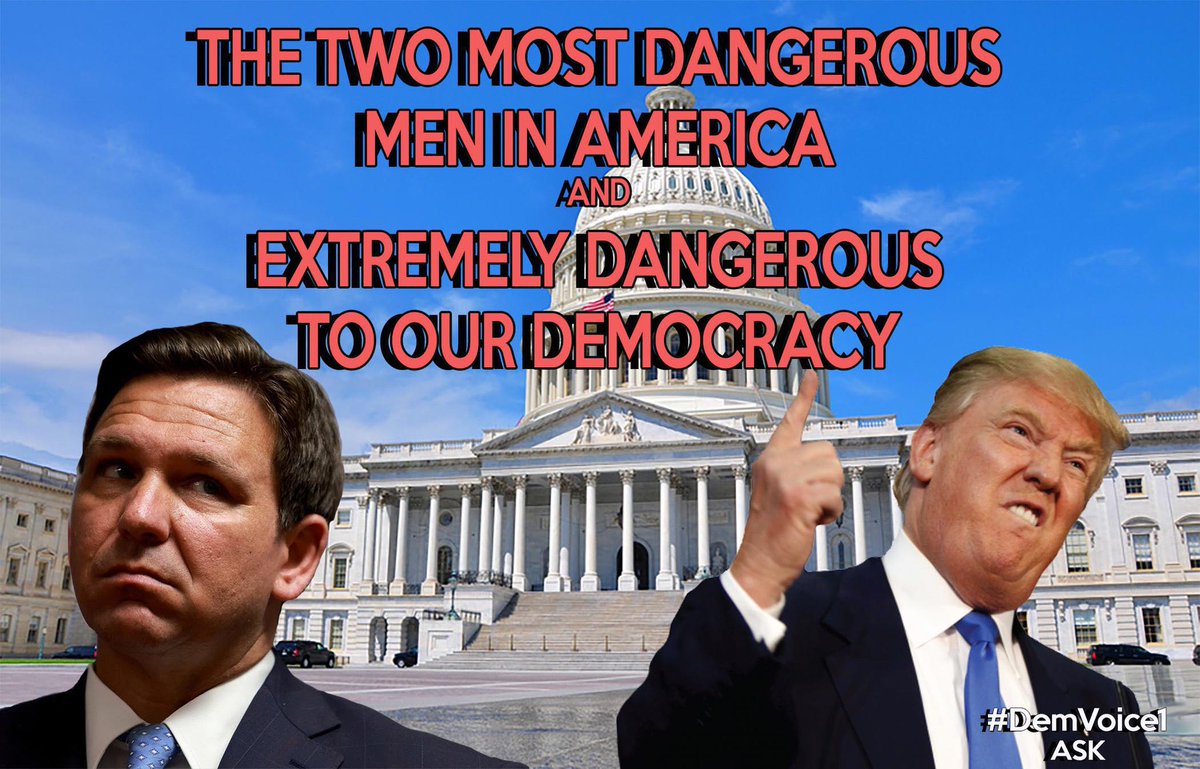 ProudVeteran619's tweet photo. Politicians like Trump and his mini-me Ron DeSantis, are democracy clusterfucks. Do Americans really want to live in a country lead by far right fascists? Our rights are being taken. We need more Democrats to have a future. Vote blue! 

#FreshResists 
#DemVoice1 
#wtpBLUE https://t.co/ldEAxebmMn