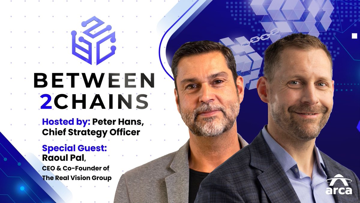 Arca (@arca) on Twitter photo .<a href="/RaoulGMI/">Raoul Pal</a>, CEO of <a href="/RealVision/">Real Vision</a>, joins <a href="/peterdhans82/">Peter Hans</a> for the re-launch of #Between2Chains 🎧
In this conversation, Raoul shares his bullish view of the market and how economic measures like interest rates and recency bias play into it ⛓️ invest.ar.ca/3A6C06s .<a href="/RaoulGMI/">Raoul Pal</a>, CEO of <a href="/RealVision/">Real Vision</a>, joins <a href="/peterdhans82/">Peter Hans</a> for the re-launch of #Between2Chains 🎧
In this conversation, Raoul shares his bullish view of the market and how economic measures like interest rates and recency bias play into it ⛓️ invest.ar.ca/3A6C06s