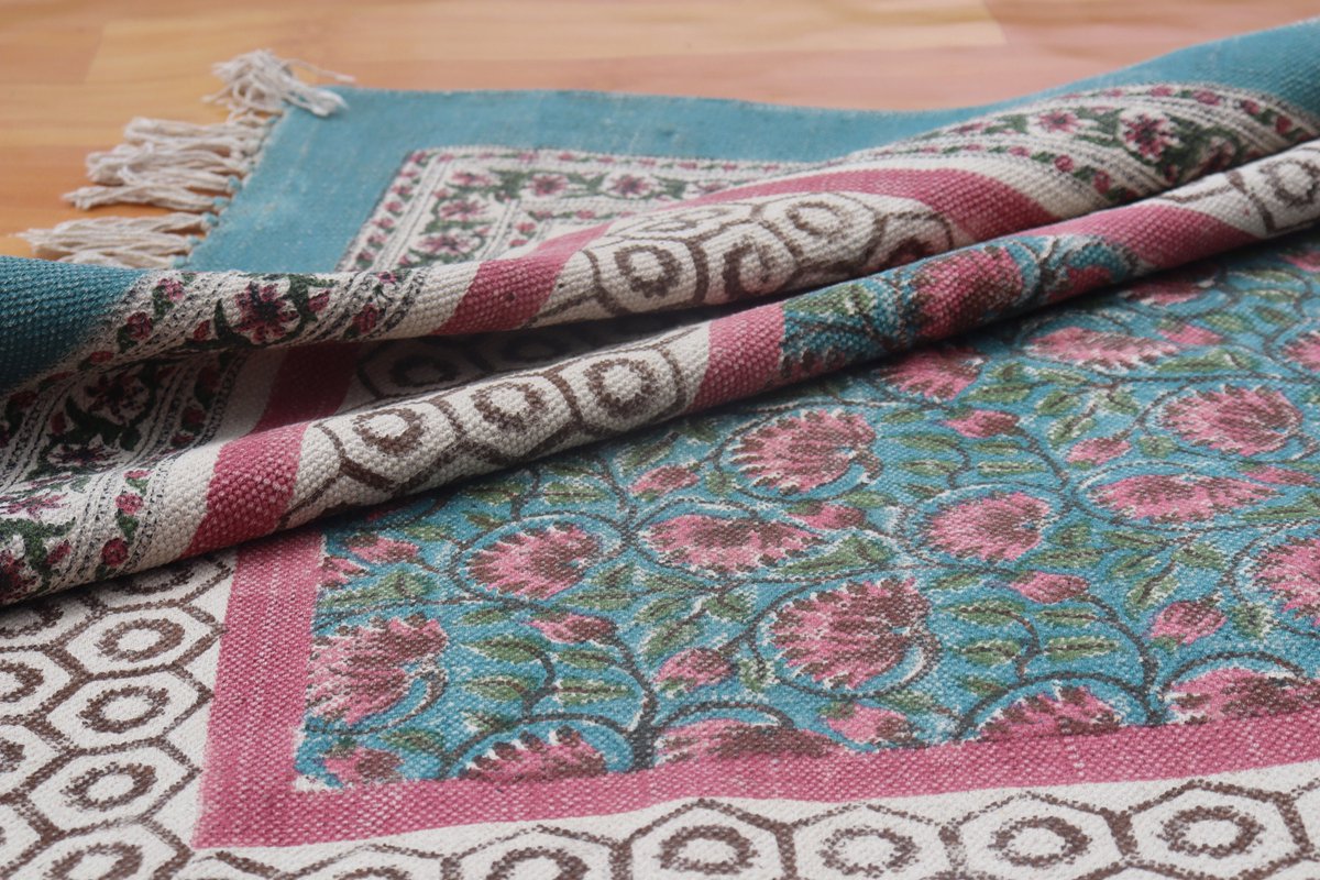 Excited to share the latest addition to my #etsy shop: 8x10 ft cotton rug, gadren area rug, kitchen area rug, block printed rug, geometric rug, handmade rugs, living room rug, dhurrie rug etsy.me/3zC1SWF #grey #anniversary #christmas #rectangle #rainbow #geomet