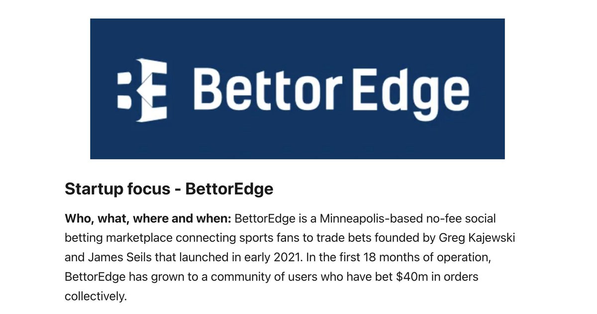 BettorEdge's tweet photo. 👀 Check out our appearance in @earnings_and's #StartUpFocus
https://t.co/moYY6H7eAb https://t.co/8LAQl5wRBp