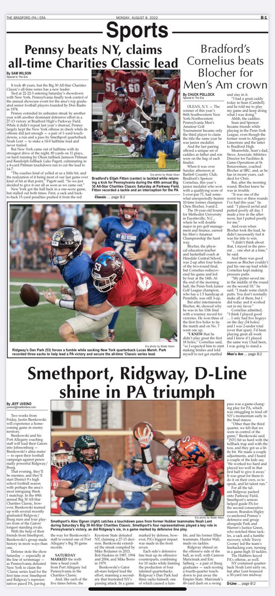EraSportsNow's tweet photo. Check out our coverage of Pennsylvania’s 27-13 victory over New York in the 49th annual Big 30 All-Star Charities Classic.

Full coverage can be found here: https://t.co/QUqijBONu1 https://t.co/W6lBtoAuYN