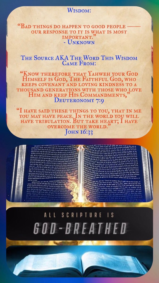 bbbthatsright's tweet photo. A Servant’s Wisdom and The Source Part 43:
https://t.co/Mw9PCM3ccI
#YHWH #Yeshua #Yahweh #Jesus #1Timothy4Ten #ToughTimes #TheComforter #Endurance #Bible #Love #AServantsWisdomAndTheSourcePart43 #Dueteronomy7Nine #Christian #GodIsLove https://t.co/jWudaLUG46