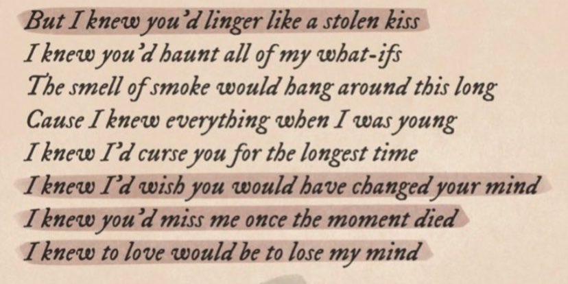 inallmydreams13's tweet photo. it’s been two years and i’m still not over the original cardigan lyrics https://t.co/oGQonMZR9k