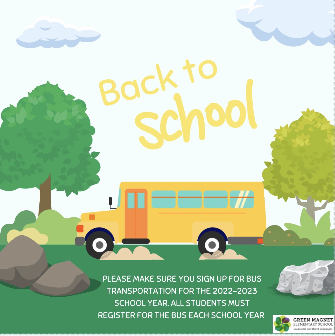 Bus Registration Information: wcpss.net/busrider
Please make sure you sign up for bus transportation for the 22-23 school year. All students must register for the bus each school year. 🚌 💚💜<a href="/GreenESLeaders/">GreenES Leaders</a>