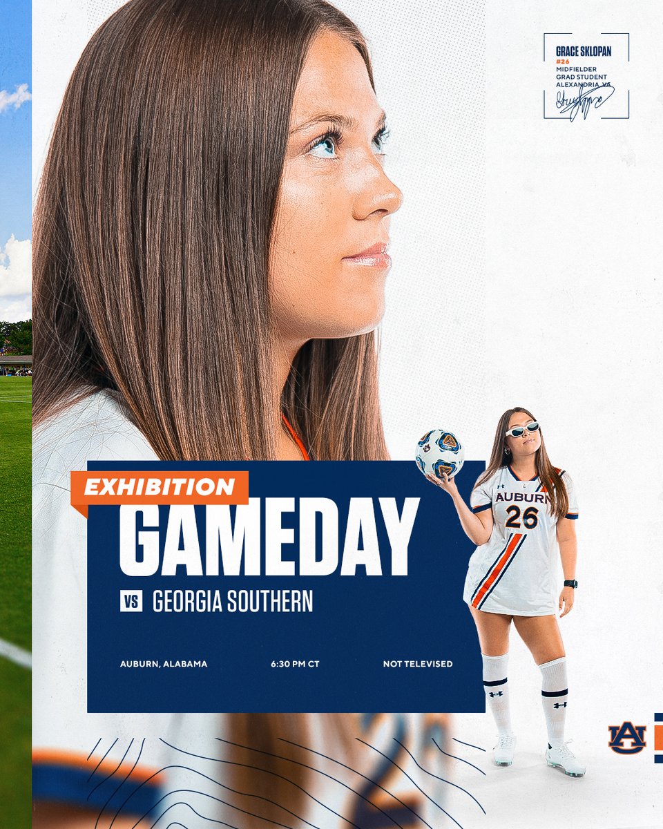 Did you miss us? 😏

🆚 Georgia Southern
⌚️ 6:30 p.m. CT
📊 auburntige.rs/stats
🎟 FREE

#WarEagle | <a href="/GraceSklopan/">Grace</a>