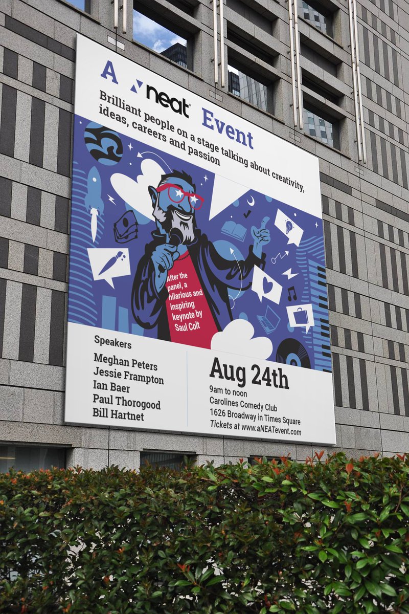saulcolt's tweet photo. I will be keynoting "A NEAT EVENT" for @neatcompany  on Aug 24th in NYC with other amazing speakers @petersmeg, Jessie Frampton, Ian Baer, @MrPJT, and @Junglerock. Please come! https://t.co/5rQsbv33N4 for tickets. https://t.co/HjUufQqoDy