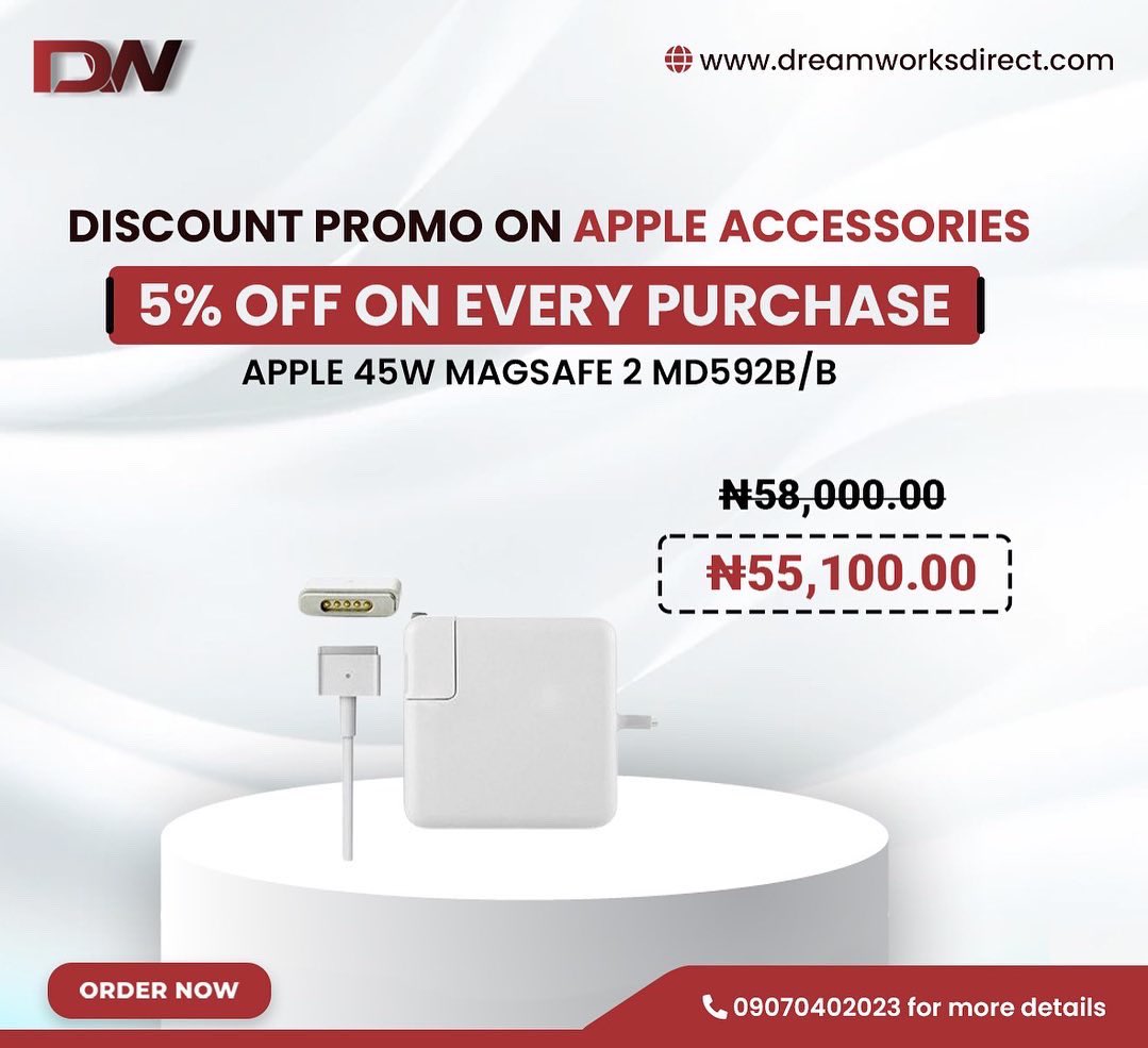 Dreamworksnig's tweet photo. Discount Promo Alert!

Get 5% off on every purchase.

Browse through our range of Apple Appliances  like Chargers ,Homepods , Speakers and much more at never before Prices.

Visit https://t.co/creMk7FwDg or call 09070402023 to order.

#Dreamworksdirect #explore #bestoffersnigeria https://t.co/5bcW5bND9J