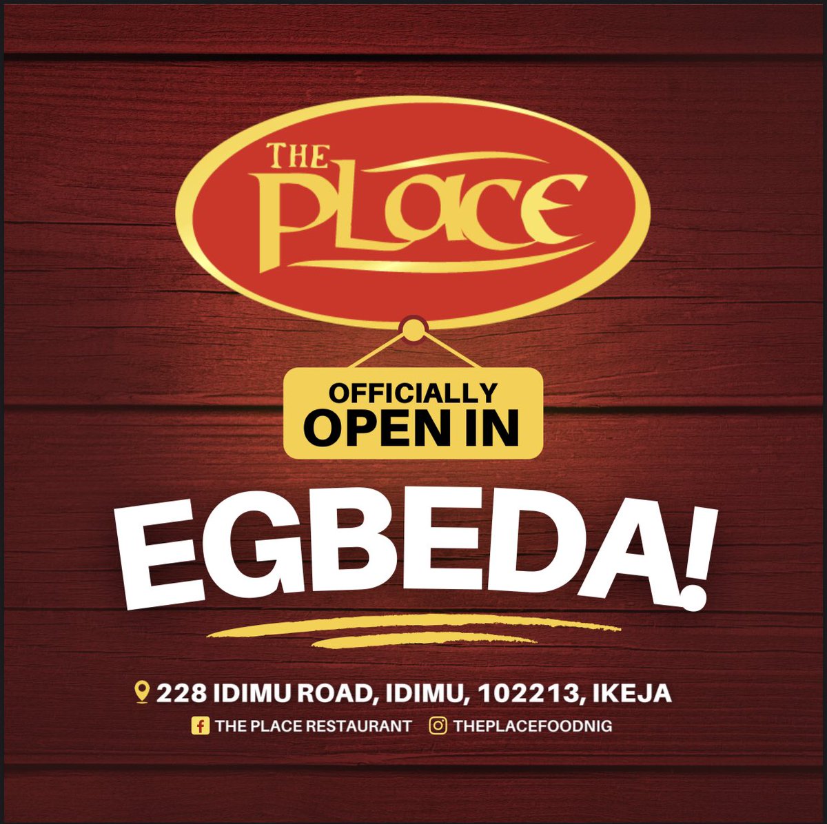ThePlaceFoodNG's tweet photo. The Place is officially open in Egbeda.
So head over to 228 Idimu road, Idimu 102213, Ikeja 💃🏾📍
Tell a friend to tell a friend that we are now in Egbeda! Come experience mouthwatering varieties of meals ‼️
#theplacerestaurant
#theplacetogo
#theplaceegbeda https://t.co/60i2T2qJHE