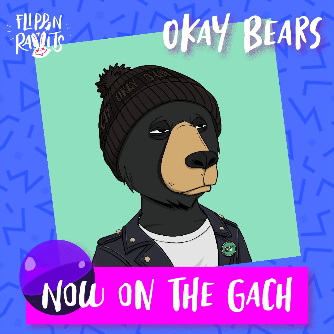 FlippinRabbits's tweet photo. We are in a BEAR MARKET but, not for @okaybears 🐻

They have done over 1.9 MILL in $SOL volume 👀

One of the many prizes you can win in GACH! 🎊

1 Rabbit = 1 FREE SPIN (Per Day) 🐰🍀

#JustFlipIt https://t.co/qSrip91AwS