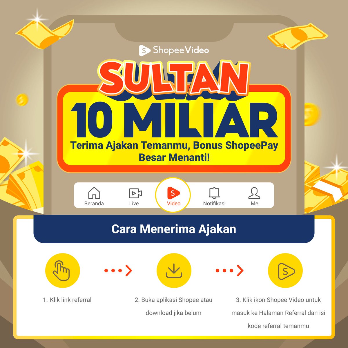 💸 Klik &amp; Dapat Rp1.000! 
Bergabung &amp; Download Shopee SEKARANG #SultanShopeeVideo
Kode referral: ZVBP85
Bergabung &amp; download Shopee SEKARANG! 👉  shopee.co.id/universal-link…