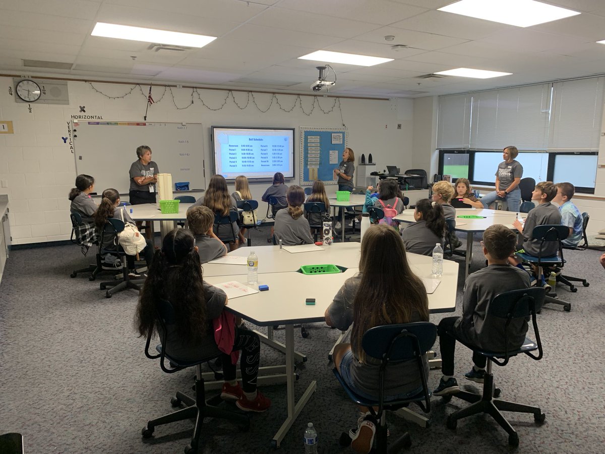 EDetweiler24's tweet photo. Great to see kids back in the building. Here are some of our 5th graders learning about their new building for the next two years. Looking forward to seeing them grow and learn over that time. #KickOffCamp #SOAR @FrederickCCSD46 @CCSD46 https://t.co/BQNDYBBRoQ
