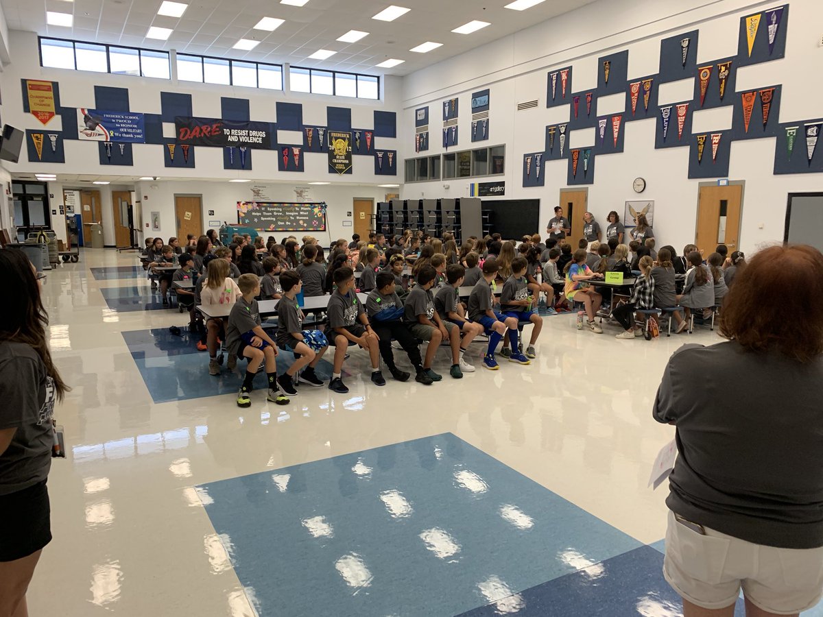 EDetweiler24's tweet photo. Great to see kids back in the building. Here are some of our 5th graders learning about their new building for the next two years. Looking forward to seeing them grow and learn over that time. #KickOffCamp #SOAR @FrederickCCSD46 @CCSD46 https://t.co/BQNDYBBRoQ