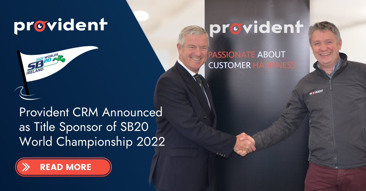 Have you heard??

Provident CRM will be the Title Sponsor of this September's Royal Irish Yacht Club hosted SB20 World Championships 2022!

Read our latest blog post for more information including who's entered the competition and the schedule of events: providentcrm.com/2022/08/05/pro…