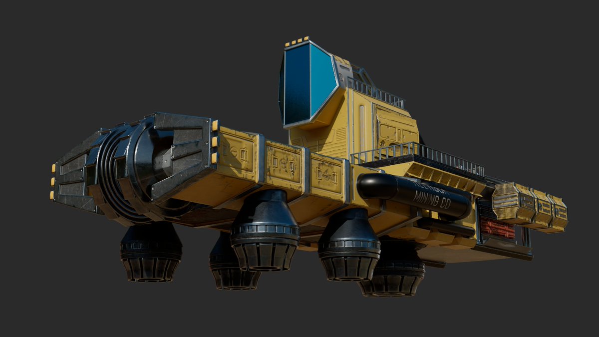 Macro3D_prod's tweet photo. Mining ship - yes it is.

#ScienceFiction
#Vehicles
#HardSurface
#Digital3D
#MechanicalDesign
#GameArt
#ScienceFiction
#Scifi
#Spaceship
#Blender
#Substance3dpainter
#Substancepainter https://t.co/XToFZPpTDn