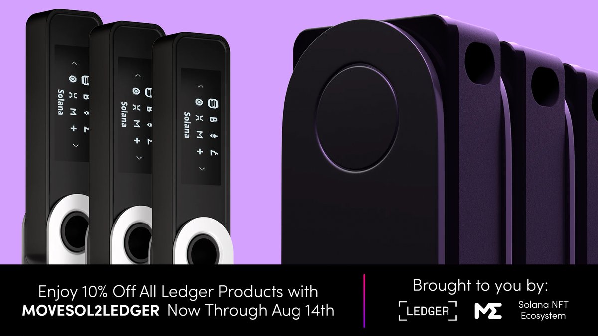 MagicEden's tweet photo. Last week's exploit showed the importance of web3 security. Many projects joined us to have a discussion with the @Ledger team.

Good news: We worked together to extend Ledger's 10% off promotion (MOVESOL2LEDGER) another week through EOD Aug 14 (PT)! https://t.co/lNZooPMOMj
