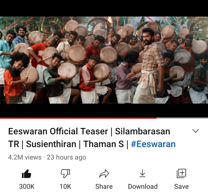 masskarthi12's tweet photo. 1 Million Tweets daw Fan Base da 😂

24 Hours Record
#EeswaranTeaser 300K Likes 🔥
#Thiruchitrabalamtrailer 278K Likes 👎

@SilambarasanTR_ #SilambarasanTR https://t.co/AltGEhCuaB