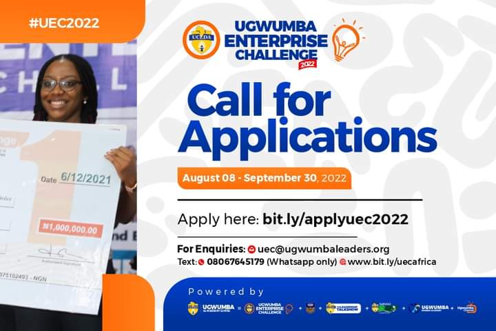 Ugwumbaleaders's tweet image. CALL FOR APPLICATIONS...
Apply for the #UgwumbaEnterpriseChallenge and stand a chance to win N1m or N700k or N500k, etc.
@TradeInvestNG @butleru @MTNNG @AfCFTA @MBuhari

linkedin.com/posts/ugwumbal…