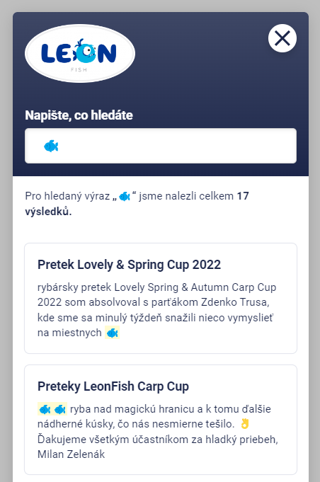 SearchReady_'s tweet photo. Umí vaše vyhledávání hledat emoji? Třeba🐟? Pro SearchReady žádný problém.💪🕺 https://t.co/TjLI9Mrj5t