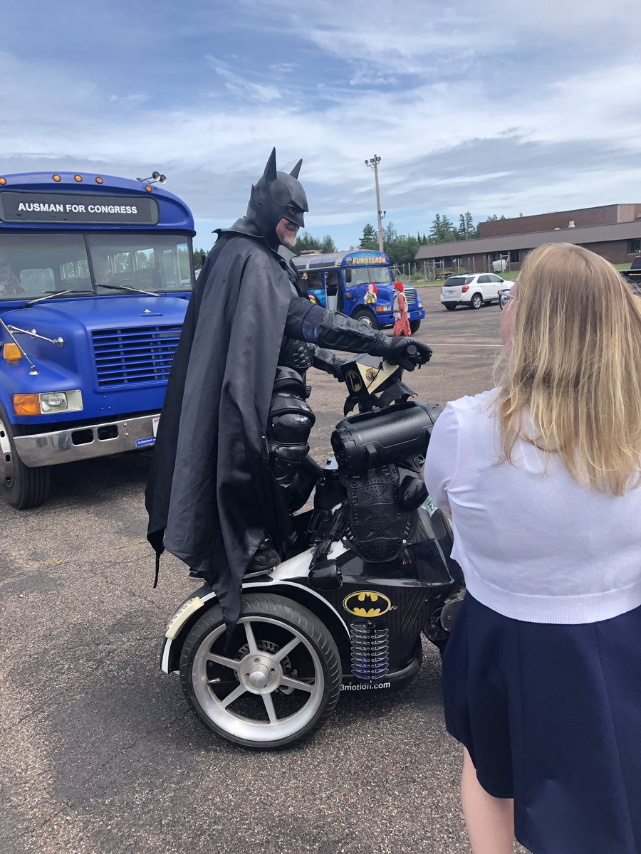 johnadamsforwi's tweet photo. Batman on a Gotham souped up Segway? Only at the Park Falls Parade. Our float could not compete with a super hero. https://t.co/LcvJ7vxDhi