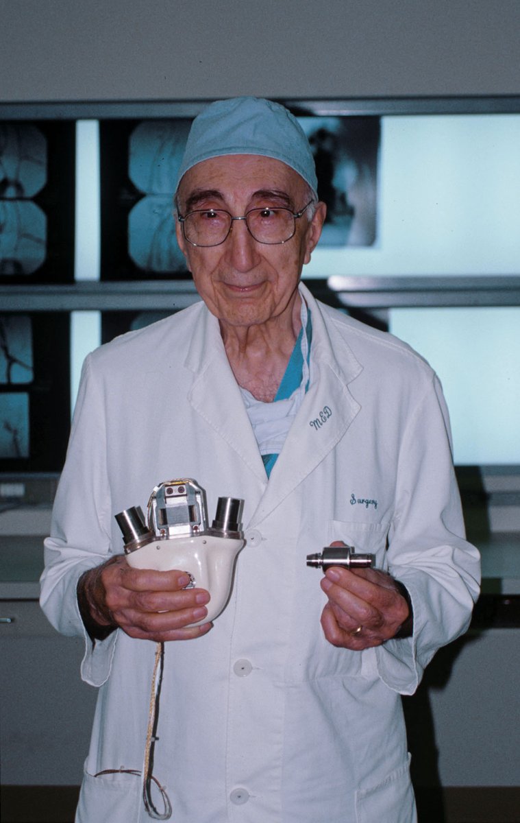On this day in 1966, DeBakey performed the first successful placement of a left ventricular assist device on a patient with a history of severe aortic insufficiency and mitral stenosis. The patient was ultimately discharged from the hospital and resumed normal activities.