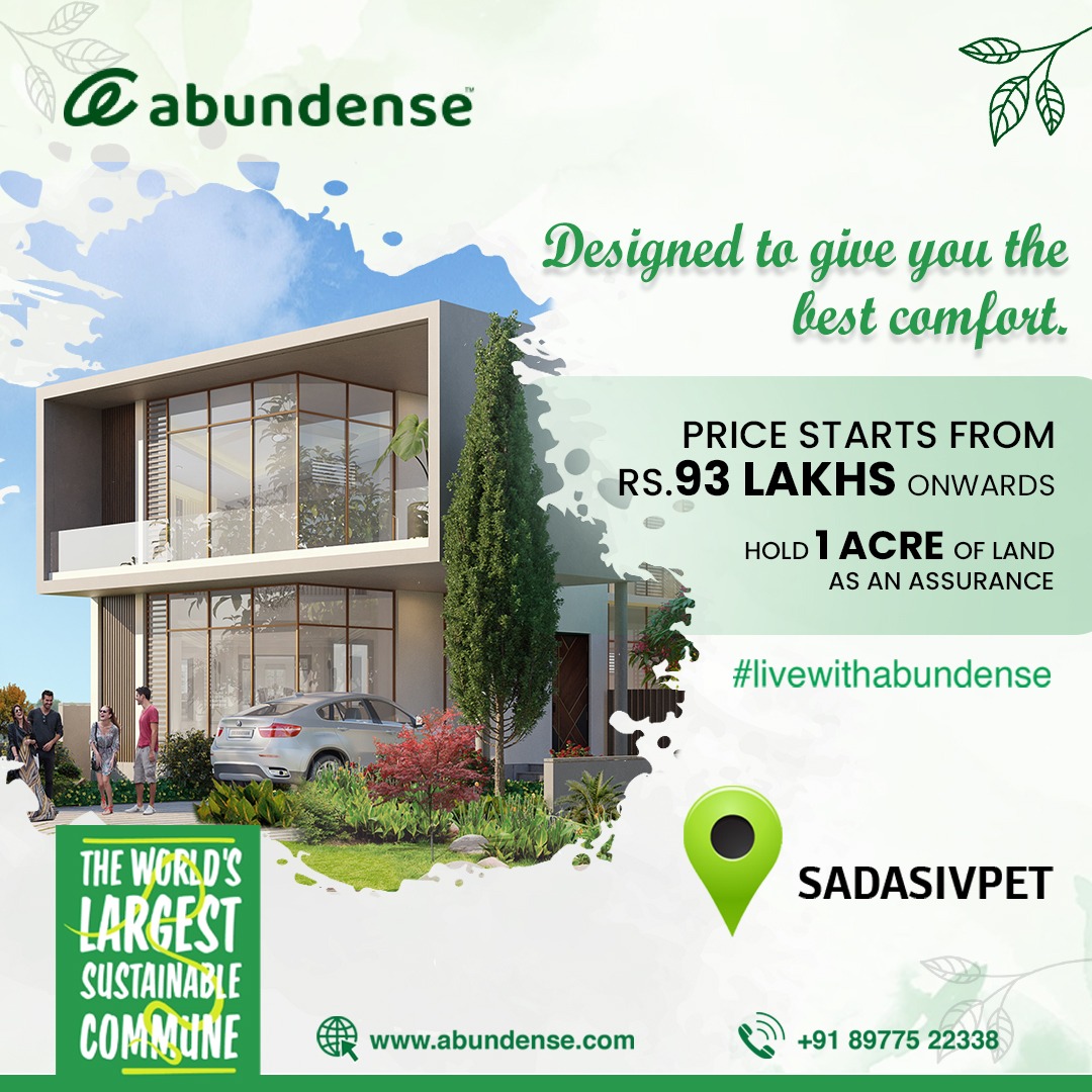AtriyaAbundense's tweet photo. We Always Think of the Future and Abundance is the Future. The Largest Sustainable Commune Being Built for You.
https://t.co/aFVzf1xArb
.
.
.
#atriyaabundense #sadashivpet #plotsinsadashivpet #atriya #sustainableliving #ecofriendlyliving https://t.co/W72EqWW0au