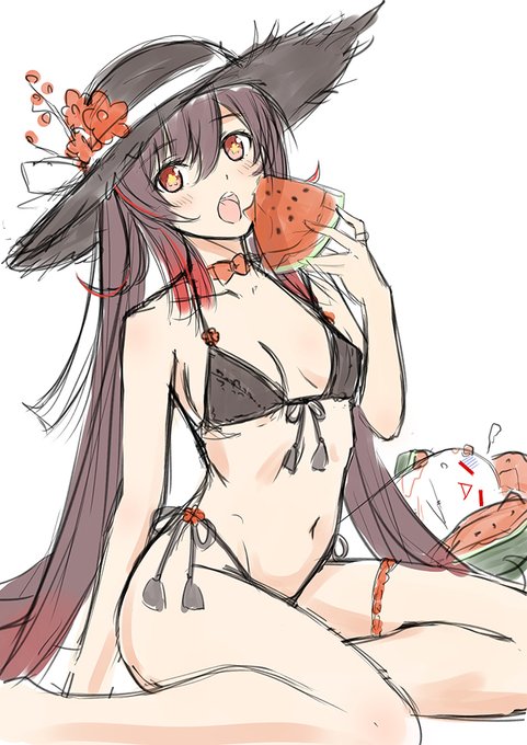 夏コミ用に水着の胡桃を描いてます #原神 #GenshinImpact #胡桃(原神) https://t.co/1uLwGC3VBI 