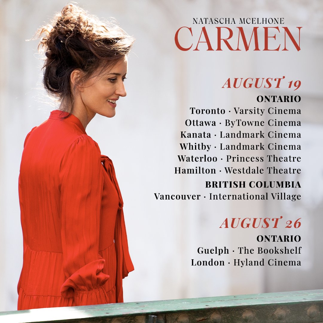 CARMEN opens in Canadian Theatres on Friday August 19 🎉🥂🎟️ Starring Natascha McElhone <a href="/nataschaandsons/">Natascha McElhone</a> and directed by Valerie Buhagiar.
