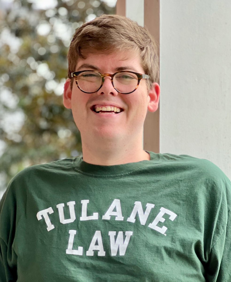 TulaneLaw's tweet photo. #MeetandGreet #TLS25! He's a high school teacher from #NOLA who loved teaching government, which led him to pursue a law degree. He's excited to study comparative #crimlaw with us -- Ricky Bordelon, GREEN is your color! Welcome to #tulanelaw! 👏 🌊 #becominglawyers #journeytoJD https://t.co/kkoWyjmuWY