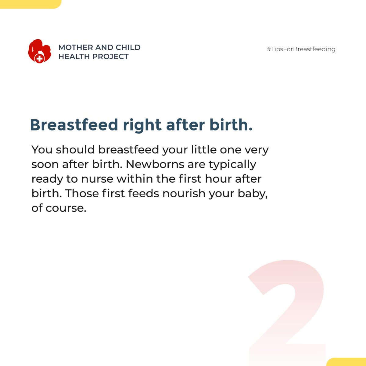 MCHProject's tweet photo. Want to know the best way to successfully breastfeed your baby?
Read through as we highlight some important tips you might find useful.

#MonthlyHealthTips #August #MotherandChildHealthProject #MCHP https://t.co/f5ZQY2ZSAZ