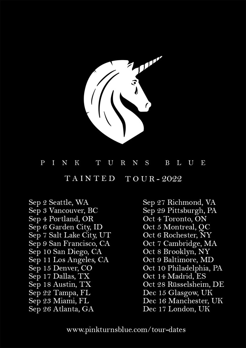 Pink Turns Blue will embark on their TAINTED 2022 tour, which kicks off on September 2 in Seattle. To mark this occasion, the band will also release the ‘Tainted Tour 2022’ EP with four songs reflecting their emotional state in today’s world.