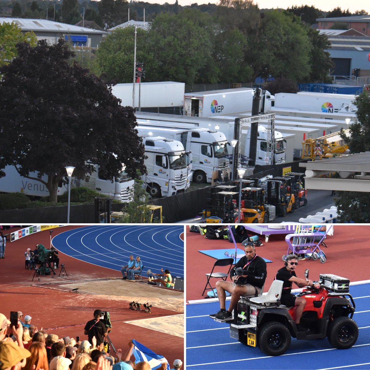 stevechalles's tweet photo. 3. #CommonwealthGames 2022 - Day 10:

@NEP_UKI OB team in action for the final Athletics session with an enthusiastic full house at the Alexander Stadium for host @sunsetandvine. 

#outsidebroadcast #B2022 #Birmingham2022 #NEPUKI #SunsetandVine https://t.co/pF5sJyIA4E