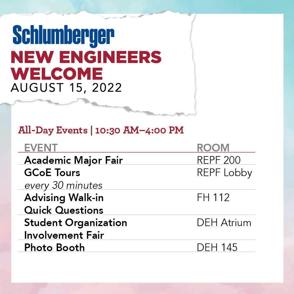 The New Engineers Welcome event, organized with @ENGINEERINGatOU, is scheduled for Monday, August 15th! The schedule of events will help you plan your day. SBME will have student leadership and faculty present at the Academic Major Fair and we hope to see you there! #NEW22