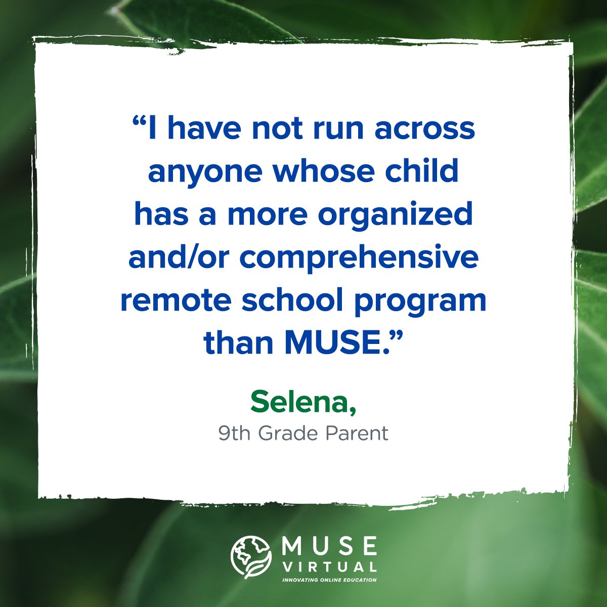 As educators, we strive to create a special environment for our students and we love the encouraging words and support from our MUSE Virtual Families!