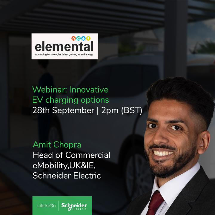 Register for #EV webinar on 28 September @2PM hosted by #Elemental to hear from Amit Chopra and other industry experts about new developments in EV charging, mobile charging, and shared fleet solutions > spr.ly/6017zAHlt #eMobility #Innovation #LifeIsOn