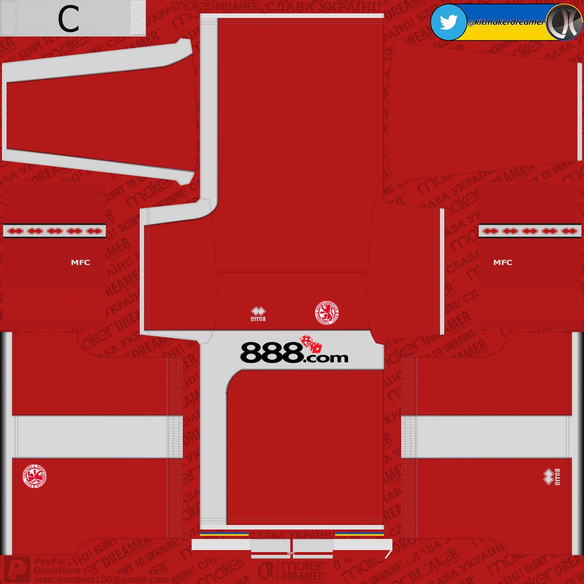 kitmakerdreamer's tweet photo. Middlesbrough 2005/06
Retro kits are made specifically to order for
https://t.co/FJFJgSUGk6
PayPal: ivan.ironbets100@gmail.com
#retrokits #errea #efootball2022 #makerdreamer #kitmakerdreamer #kitmaker #dreamer #pes2021 #efootball #konami #teamplate #kitpack #kitsforpes #EPL https://t.co/rpDz5AmPb3