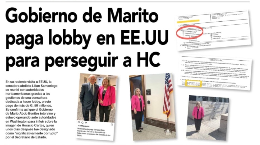 chiqui_avalos's tweet image. La prensa cartista cuestiona pago de U$ 7.500 por la Sen Samaniego por un lobby en USA.
La actividad es legal, con leyes claras,y se usa para acceder a funcionarios o grupos.
Pero si se quiere hacer creer que el Dpto de Estado dicto medida c/Cartes por ello es un insulto al pais