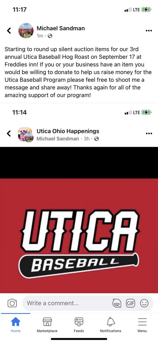 Starting to round up silent auction items for our 3rd annual Utica Baseball Hog Roast on September 17 at Freddies inn! If you or your business have an item you would be willing to donate to help us raise money for the Utica Baseball Program please feel free to shoot me a message!