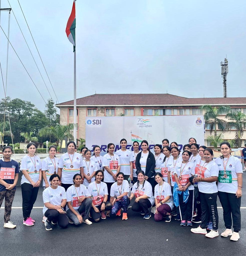 IN_HQSNC's tweet image. Mini Marathon #RunforFreedom as part of  #AzadiKaAmritMahotsav  at #INSShivaji,#Lonavala. More than 500 enthusiasts, ladies and children across  the age participated. Patriotic fervour filled with josh &amp;amp; motivation evident. Way to go 💪🏼