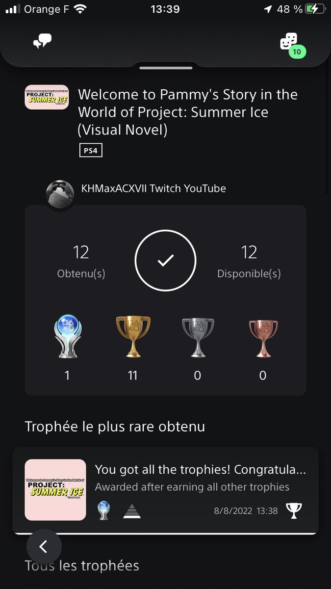 KHMaxACXVII's tweet photo. 606ème #platinumtrophy #welcometopammysstoryintheworldofprojetsummericevisualnovel #BreakthroughGamingArcade #PlayStation4
#platinumtrophies #platinumtrophieshunter #PlayStationTrophy #playstationtrophies #playstationtrophyhunter #TrophyHunting #platinumtrophyhunter #PlayStation https://t.co/KuTyqlZn6B