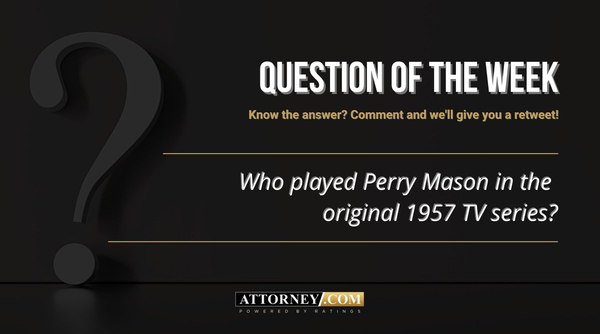 ComAttorney's tweet photo. Happy Monday! To start off your week, here's a little trivia for you.

If you know the right answer, comment below, and we'll give a retweet! 🐦📜

#attorney #mondaythoughts #perrymason #tvtime #lawtwitter #law #legalmarketing #lawyer #tvseries https://t.co/pdLtk7APkq