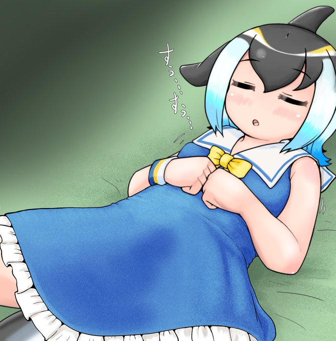 【NSFW】お題箱消化【R-18】
> 無防備にお股ぱっかーんして寝ているマイルカちゃん #odaibako_w_tanuki_uraaka https://t.co/h40Mwqnnwh 
(1/2) 