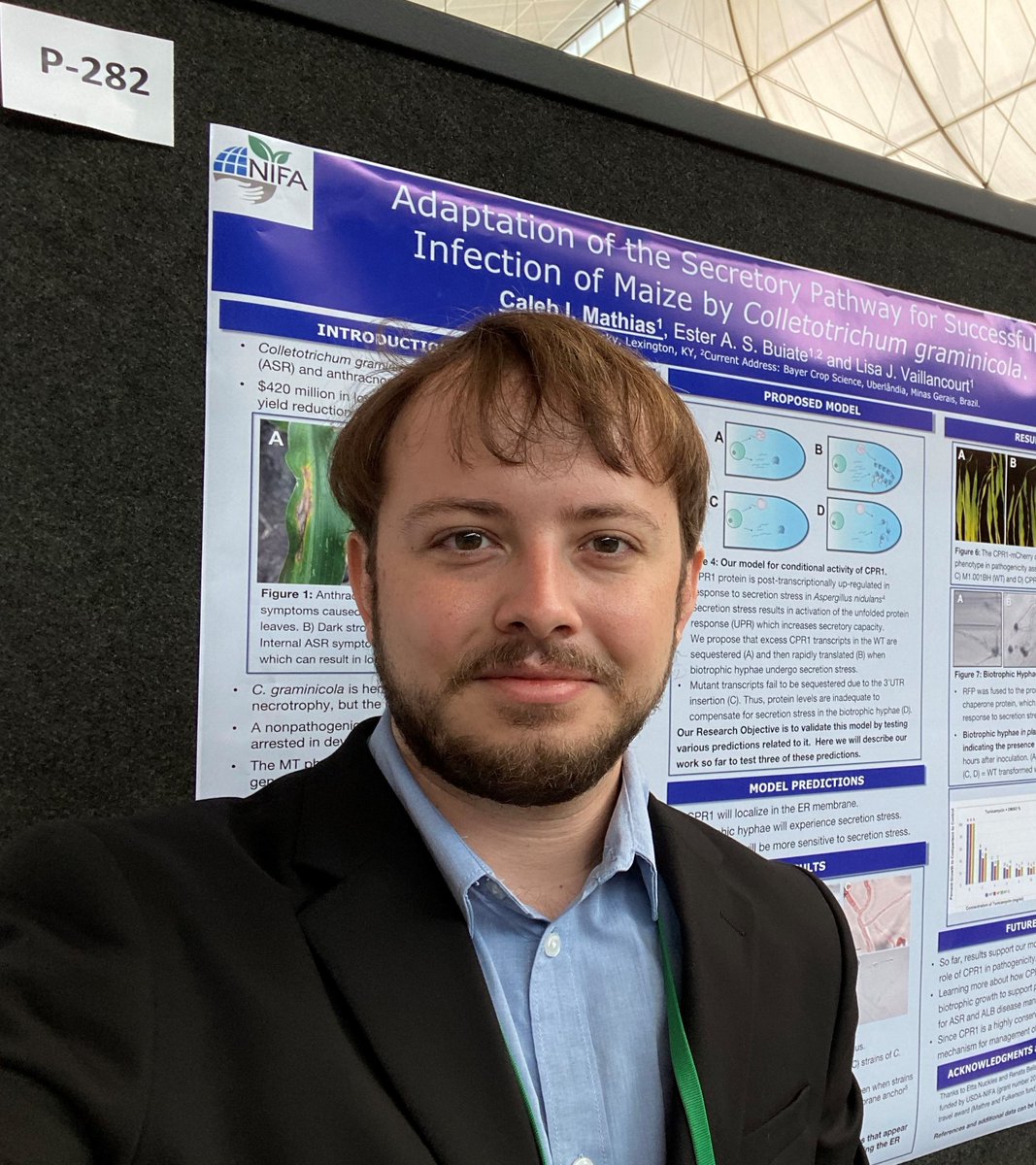 Vaillancourt Lab (@vaillancourtlab) on Twitter photo Representing our lab at #PlantHealth2022, PhD student Caleb Mathias would love to tell you about his research on the maize anthracnose fungus Colletotrichum graminicola at poster P-282, or just say hi, if you see him hanging around the place, its his first annual meeting!🙂 Representing our lab at #PlantHealth2022, PhD student Caleb Mathias would love to tell you about his research on the maize anthracnose fungus Colletotrichum graminicola at poster P-282, or just say hi, if you see him hanging around the place, its his first annual meeting!🙂