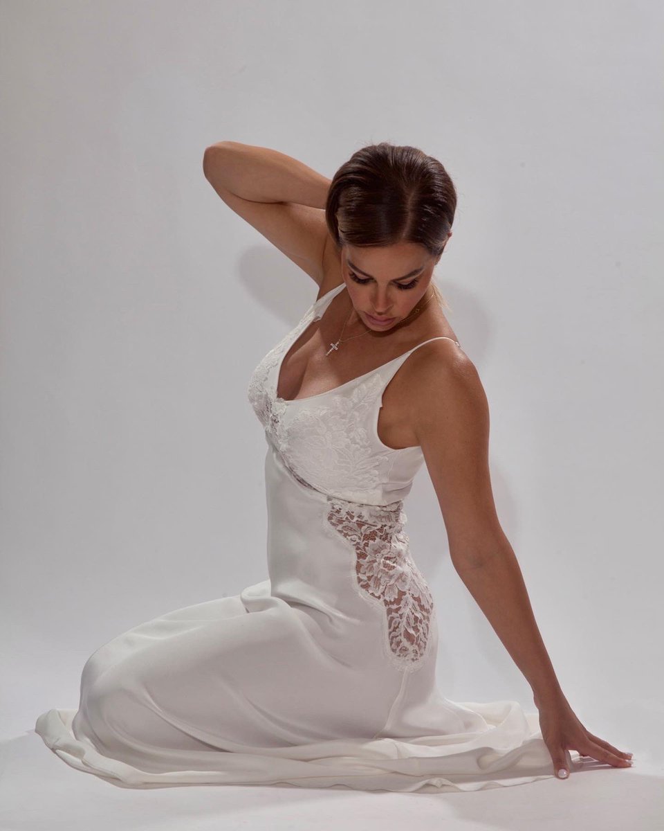 christinesilk's tweet photo. Ultimately #angelic, the #Goddess Gown is a little piece of heaven destined to become an #heirloom. Composed of luxe #crepesilk & hand appliquéd #Chantillylace, this couture gown can be styled as an intimate or outerwear: https://t.co/1btnThlO8h #christinelingerie #bridallingerie https://t.co/fEGEiTqdgX