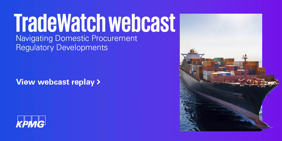 KPMG_US's tweet photo. Learn about the changes and opportunities in the domestic procurement landscape, especially around the Infrastructure Investment and Jobs Act. Watch the TradeWatch webcast replay with #KPMGTax #TradeCustoms professionals for more:
https://t.co/EVjN5zWAir https://t.co/i337YW579e
